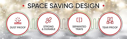 Miniatura 5 de Primode - Caja de almacenamiento para adornos navideños, 4 capas, se adapta a 64 bolas de ornamentos, fabricada con material Oxford 600D duradero