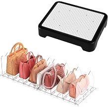 Adjustable Purse Organizers for Closet, Clear Handbag Shelf Dividers+Non-Slip Step Stool for Elderly, Indoor/Outdoor Non-Slip Step Platform Assistive Devices for Adults and Elderly