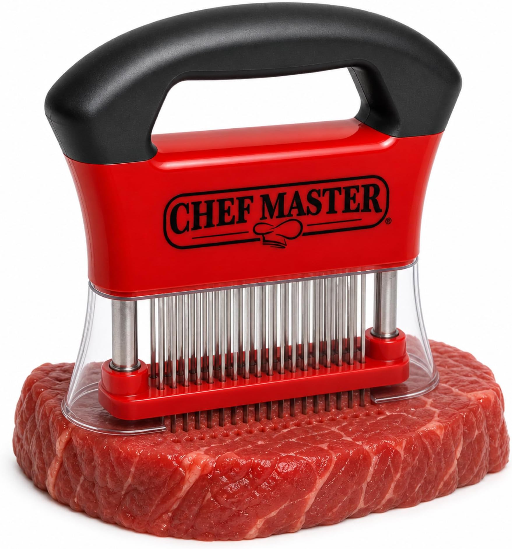 Chef Master Meat Tenderizer Tool, Stainless Steel Sharp Needle Blade Tenderizer Tool for Beef, Chicken, Turkey, Pork, Fish, Professional Tenderizing Machine Cooking Set, 90009