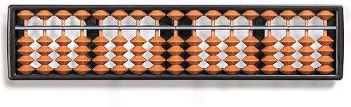 Miniatura 22 de ábaco de madera de estilo retro, calculadora de Soroban con botón de reajuste, 13.75 pulgadas, 17 columnas.