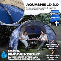 Trailvista Tunnelsátor 4 Személyes Vízálló Kék Kemping Sátor Előtérrel, Gyors Felállítás, UV Védelem, Szúnyogháló - Blue - 4 people 4