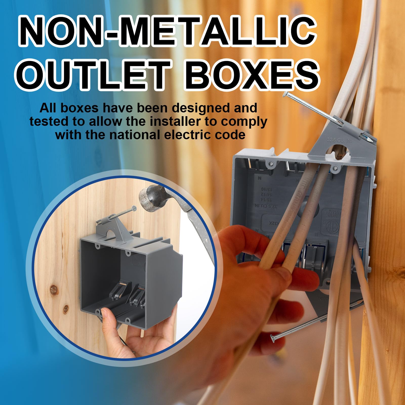 Wall Electrical Outlet Boxes Outdoor Weather Proof Outlet Box, Single