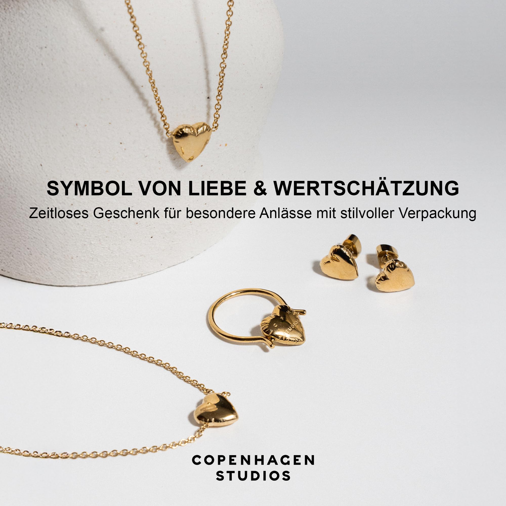 Copenhagen STUDIOS Ring Balloon Hearts - Damenring mit Herz-Design - Edelstahl poliert - wasserfest & hautfreundlich