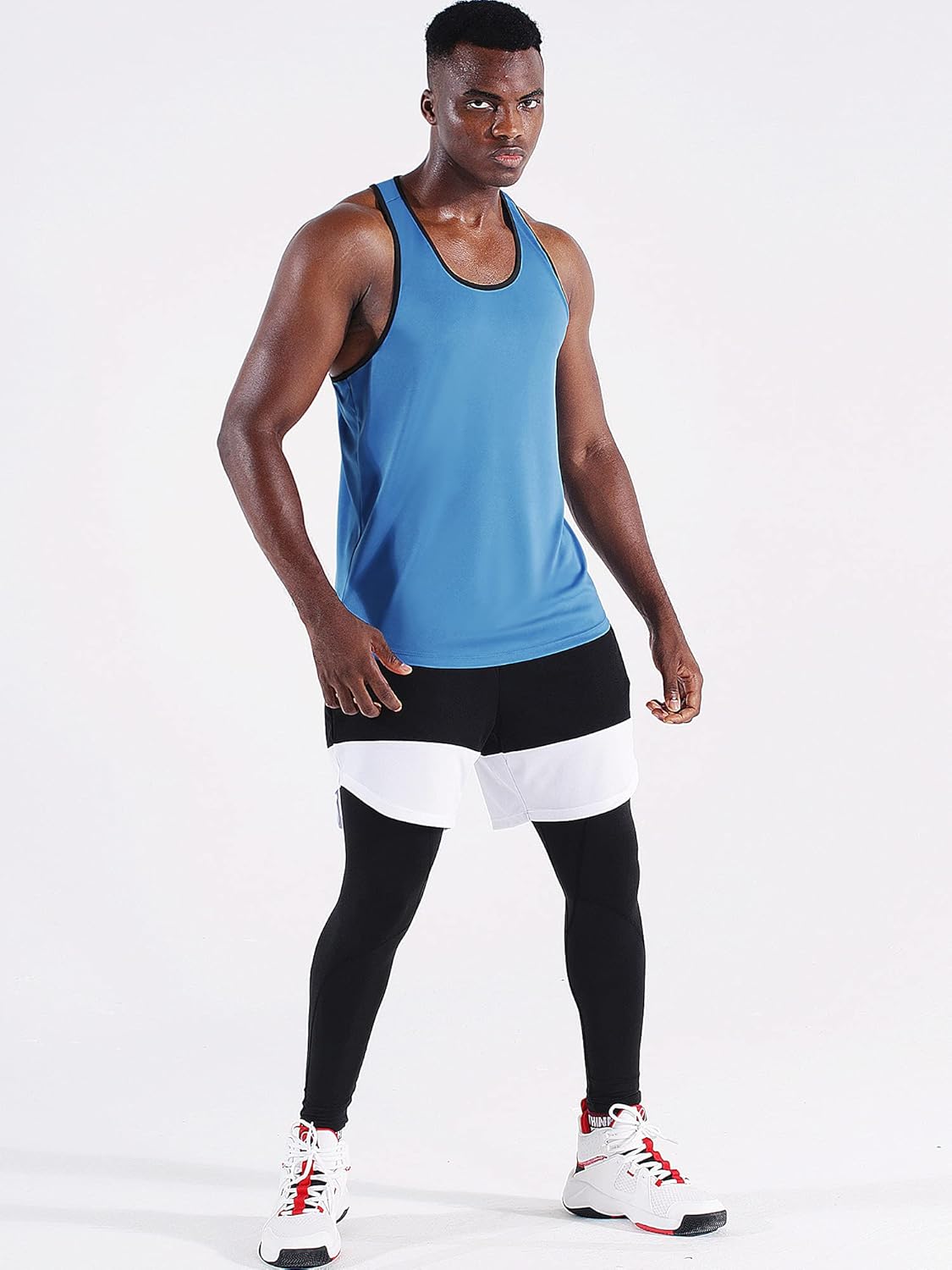 NELEUS Men's 3 Pack Dry Fit Y-Back Muscle Tank Workout Gym Shirt - Image 3