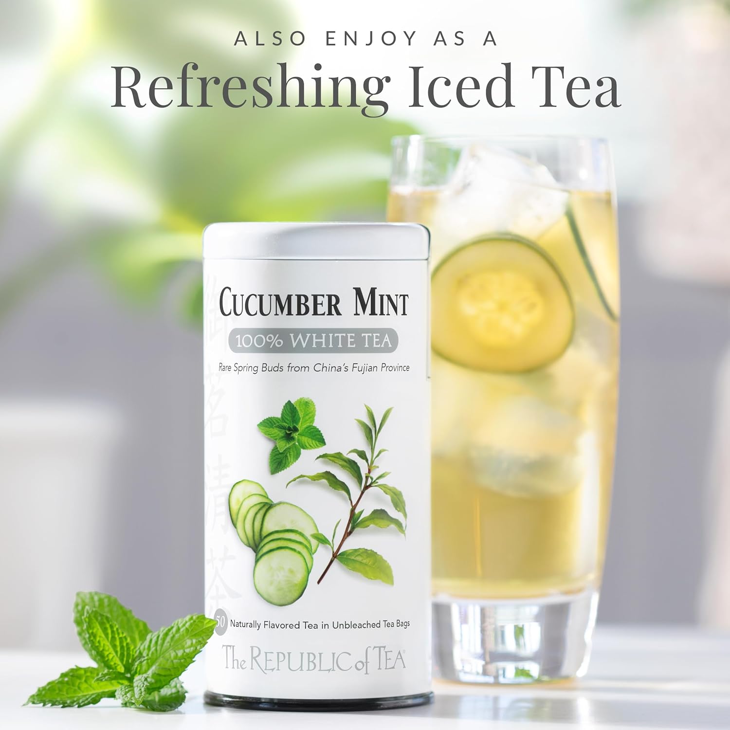The Republic of Tea – Cucumber Mint 100% White Tea Bags, Steeps 50 Low-Caffeinated Cups - Image 4