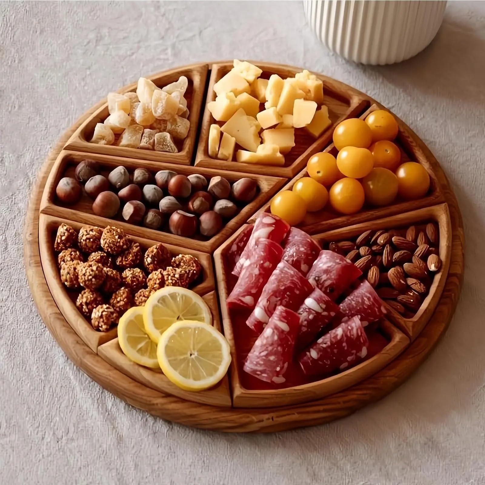 Obstteller aus Holz, geteiltes Puzzle-Serviertablett für Partys | Holz-Obst-Dessert-Tablett, Lebensmitteltablett, Snack-Teller in verschiedenen Größen