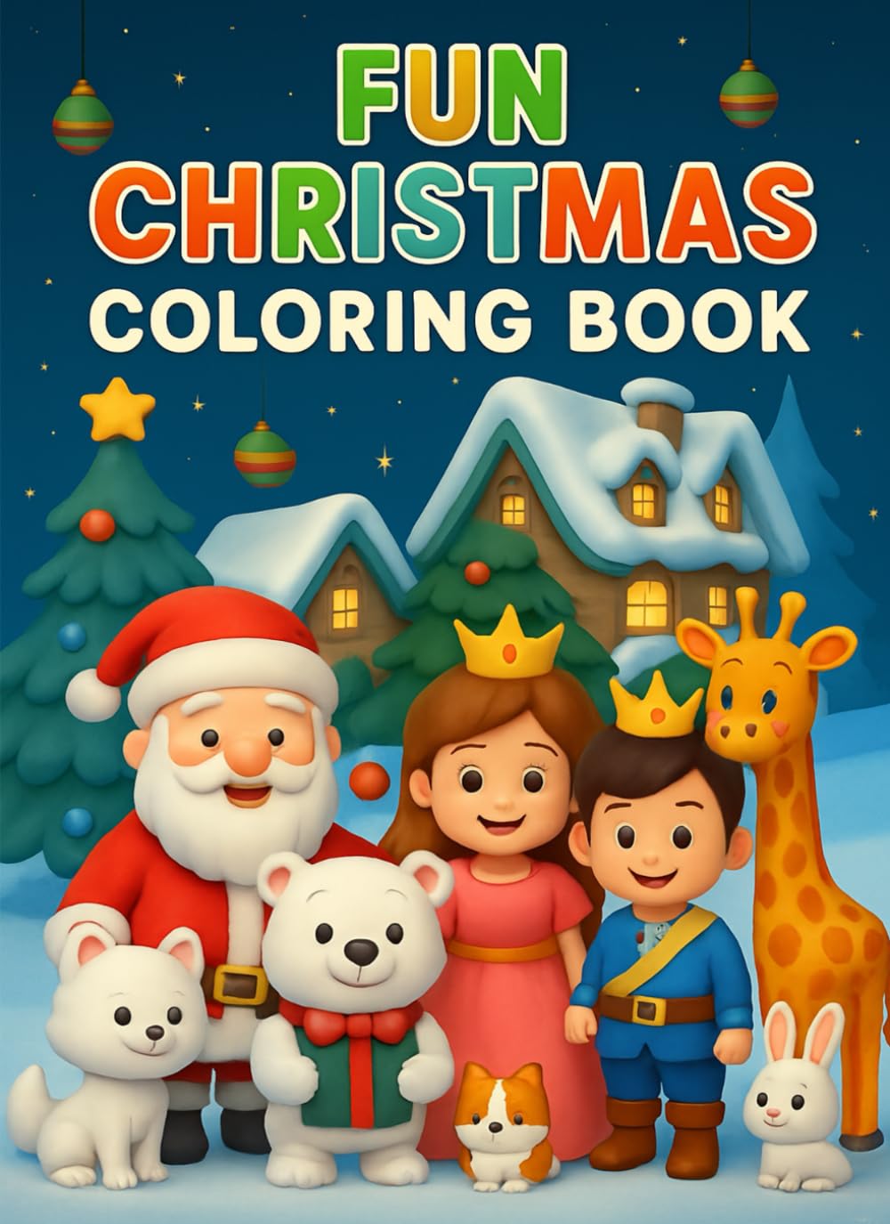 FUN CHRISTMAS COLORING BOOK: A fun holiday coloring book for kids, teens and adults ,stress relief to adults, bold and easy images