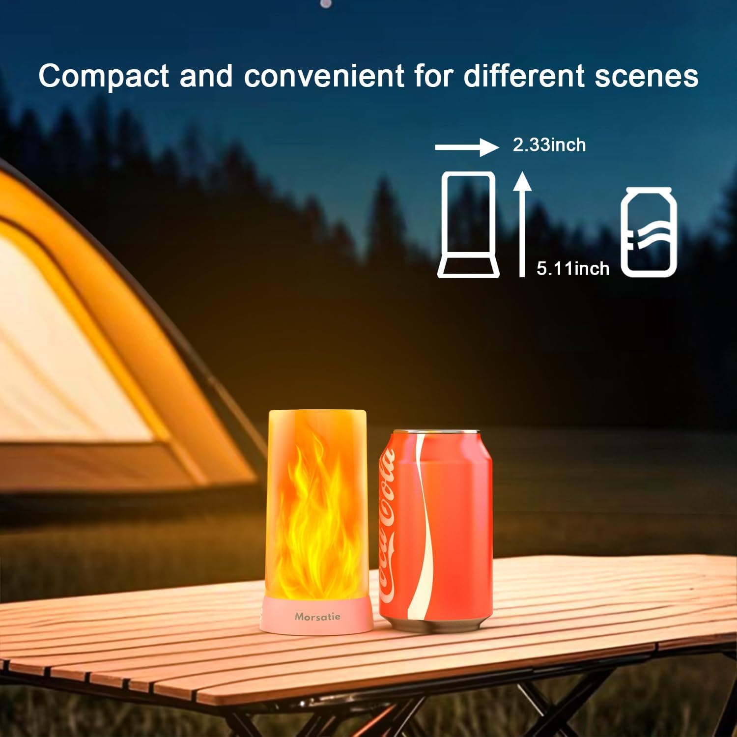 Upgraded LED Flame Light with Upside Down Effect, Remote Timer & 4 Modes, Rechargeable Battery Operated Waterproof Flameless Candles for Indoor Outdoor, 2 PCS