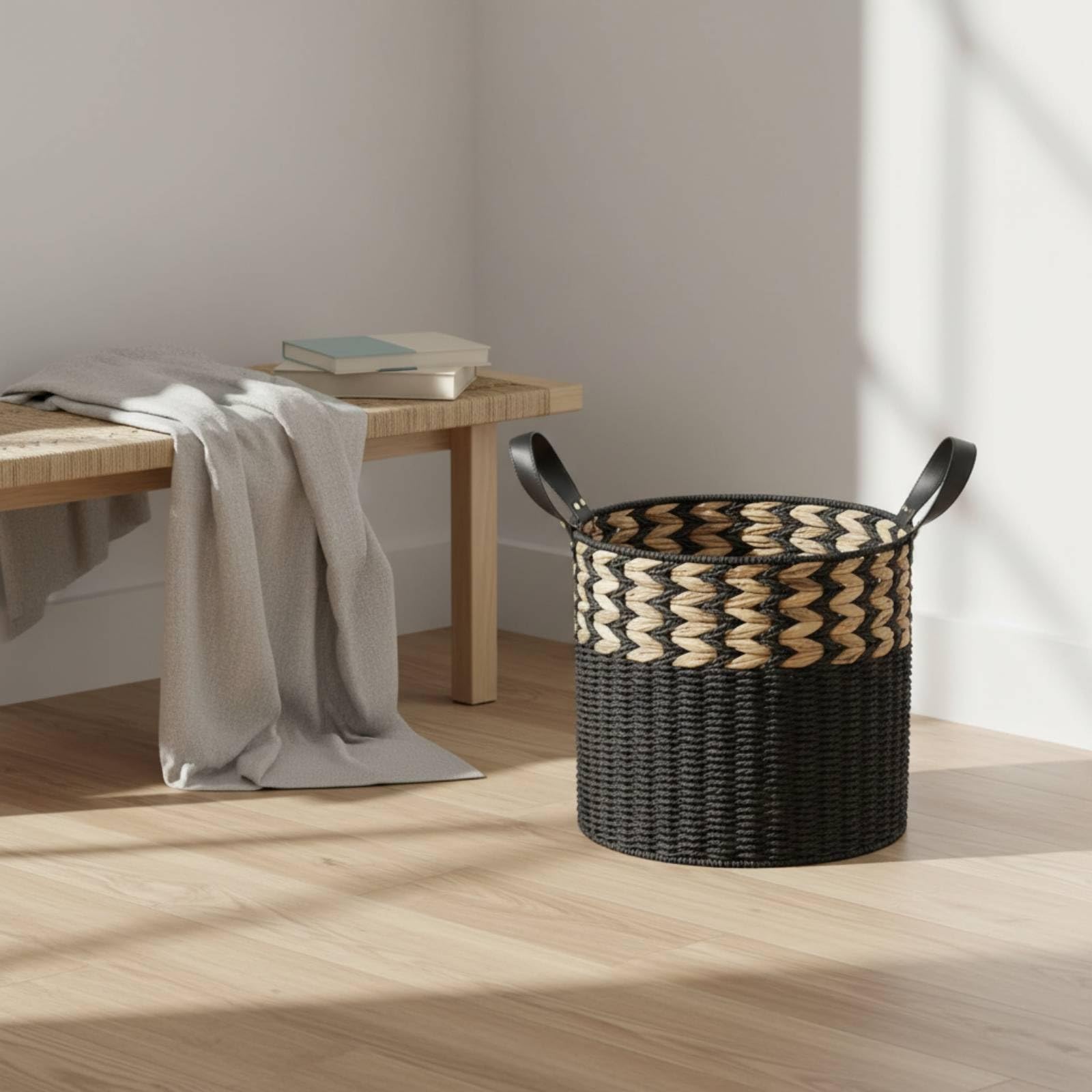 Cesta con Cuero Cesto, Grande, Style to 4