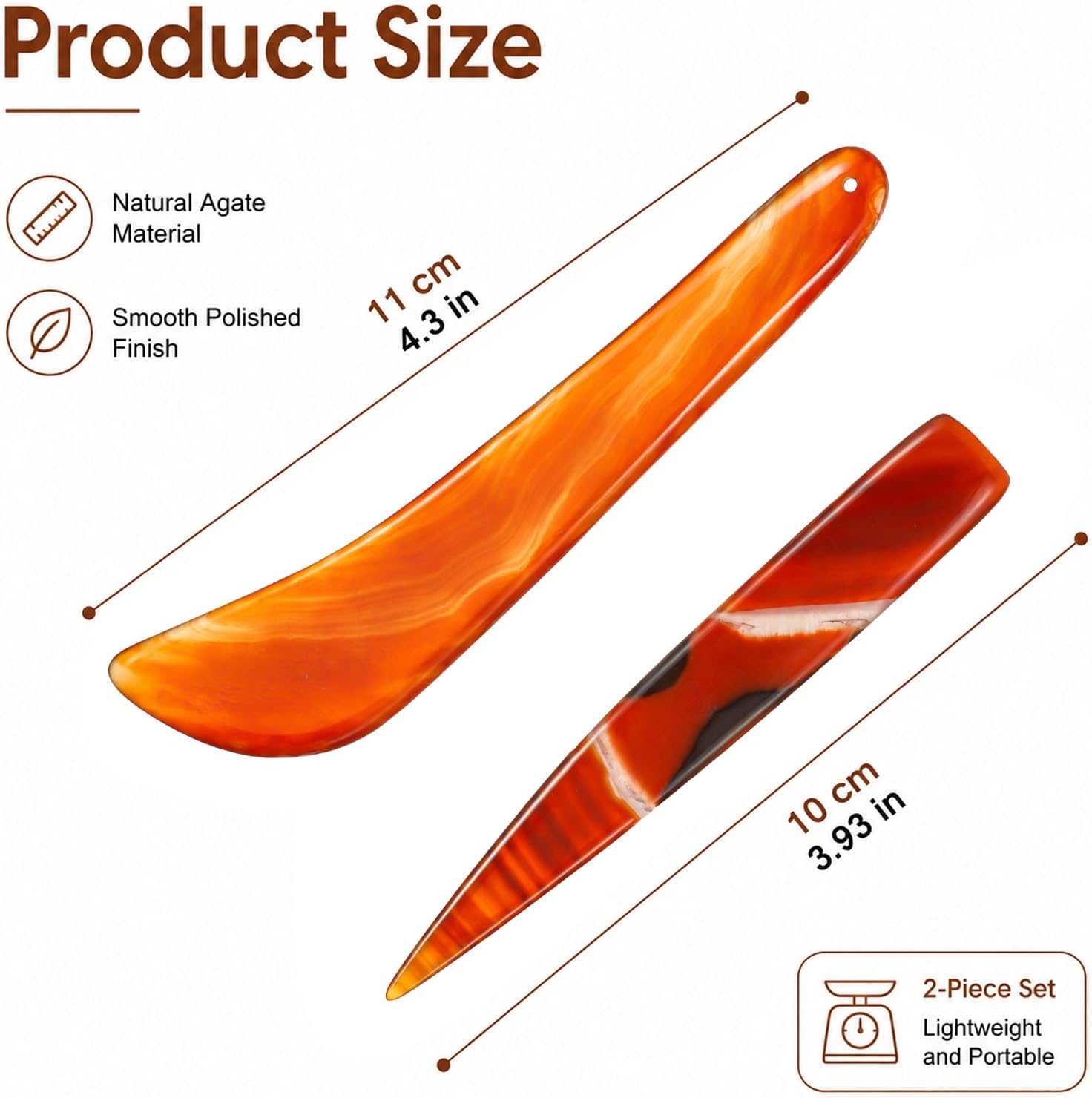Natural Agate Burnisher, Hand Jewelry Agate Stone Burnishing Tool