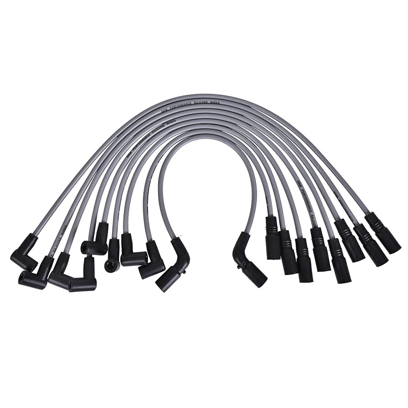 Cabos de vela RLP 8,0 mm com núcleo espiral para motores V8 Chevrolet GMC – Kit com 9 unidades