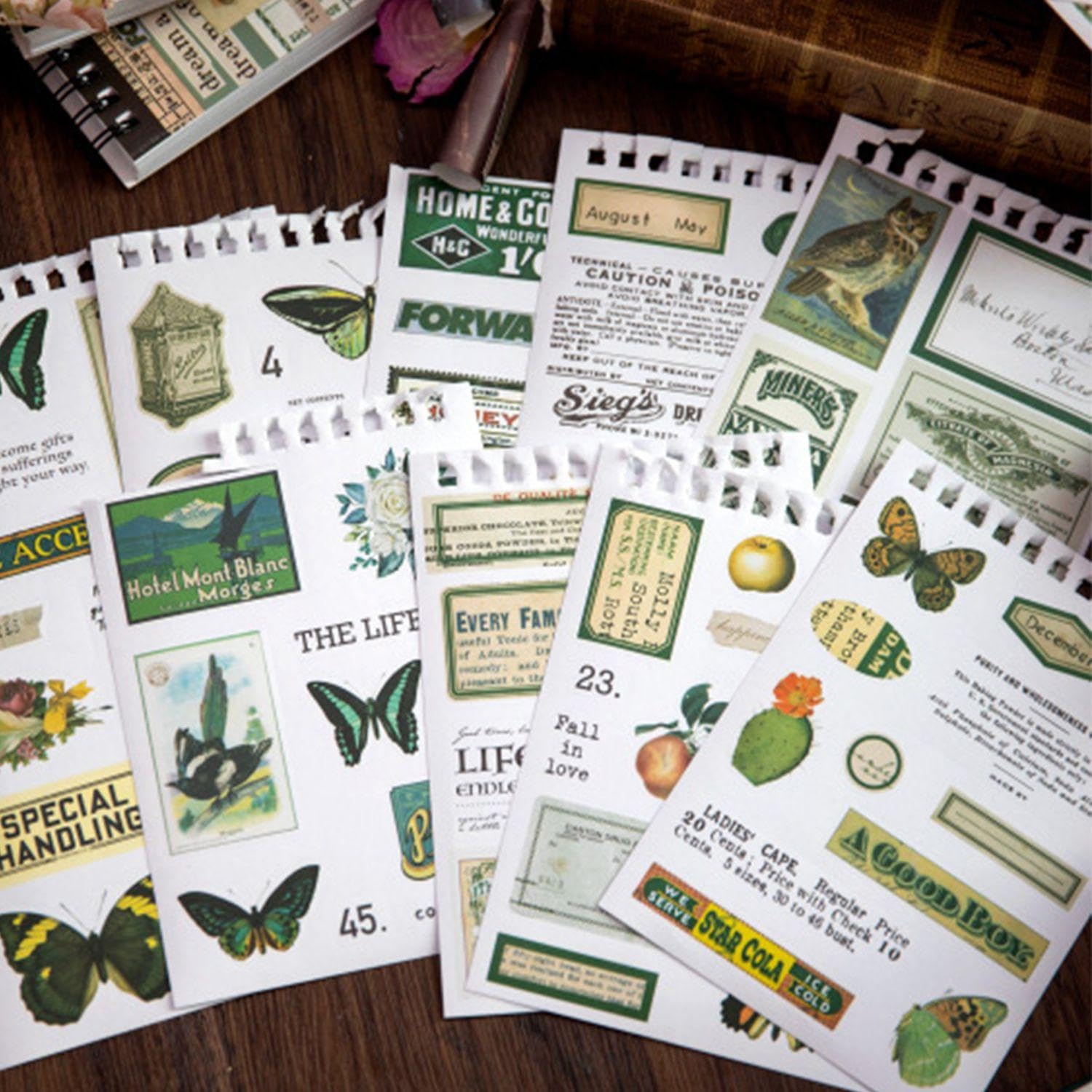 EOWVISN 50 Retro Stickers, Decorative Stickers, Diy Decorations, Exquisite Stickers for Decorating Diaries Scrapbooks, Calendars, Etc - Image 3