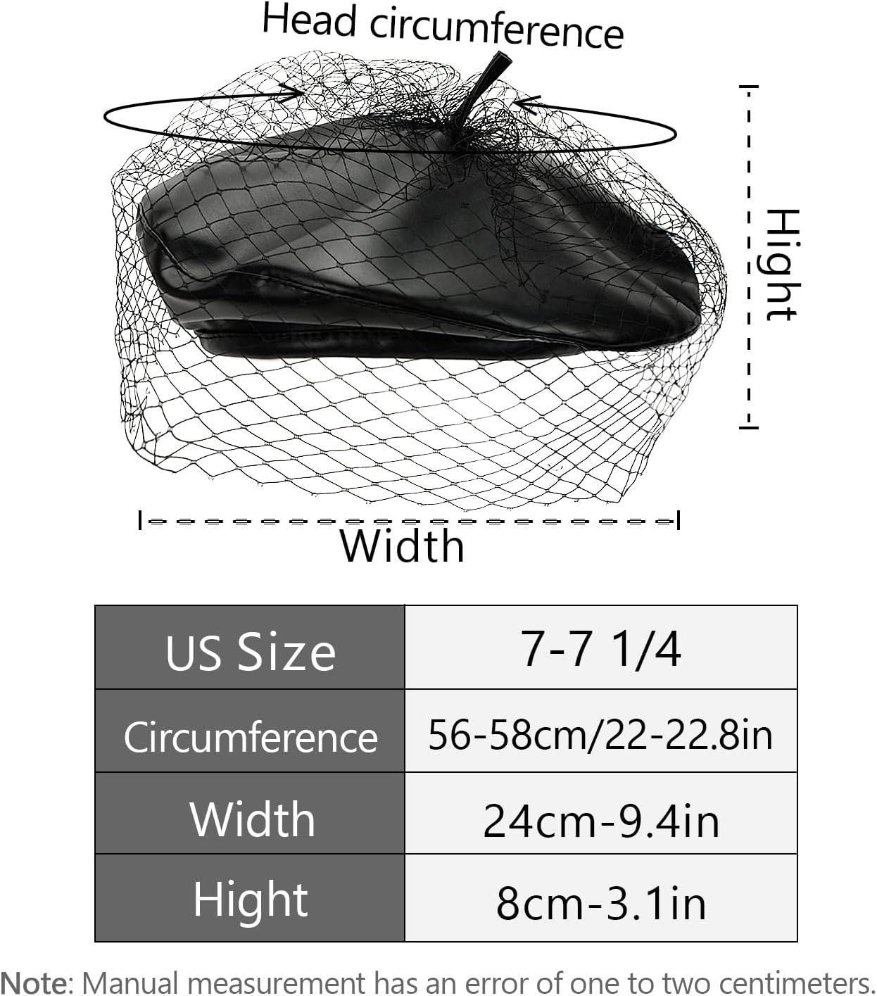 Gllutt PU Leather Beret Hat for Women with Mesh Veil Chic Artist French Beret Hat - Image 7