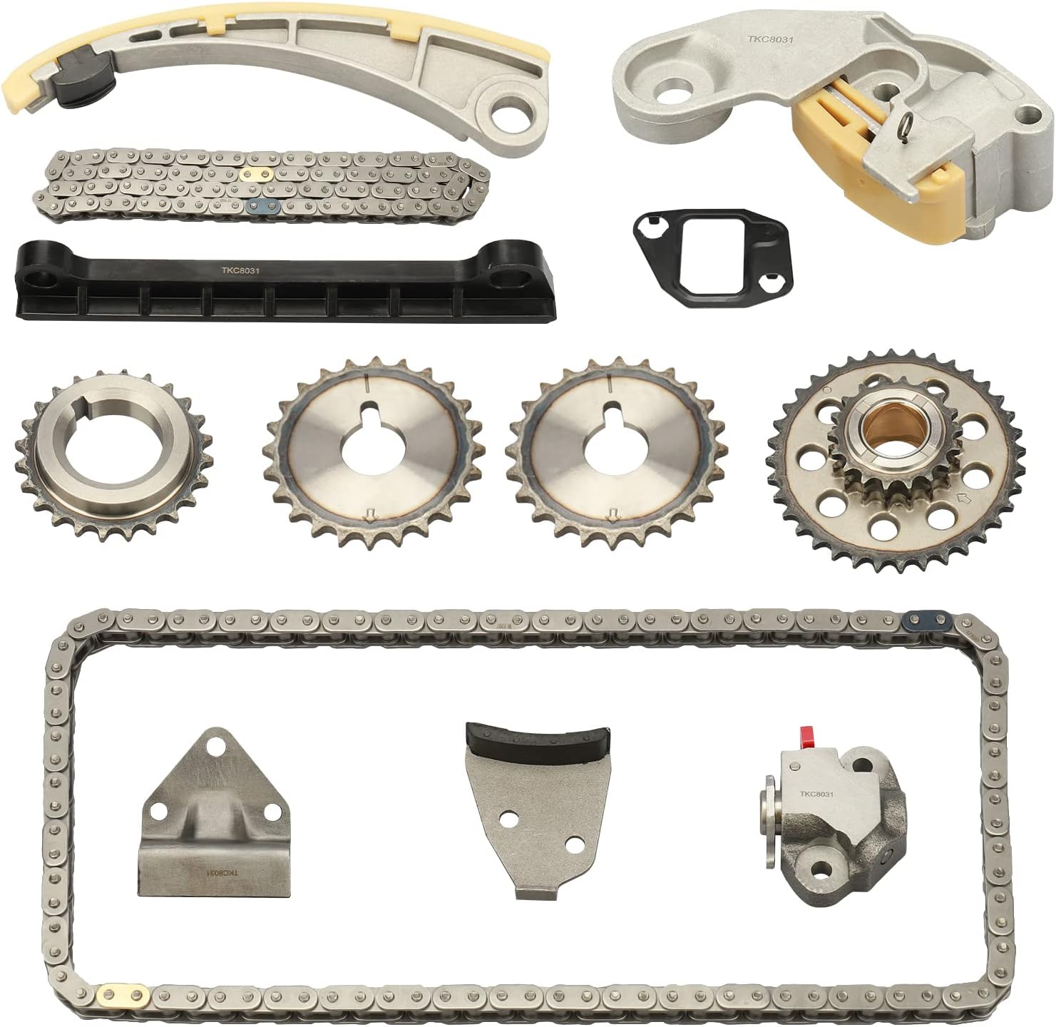 MAYASAF Engine Timing Chain Kit for Chevy Tracker 1999-03, for Suzuki Aerio 2002-07/Esteem 1999-02/Sidekick 1996-98/SX4 2007-09/Vitara 1999-03 2.0L L4