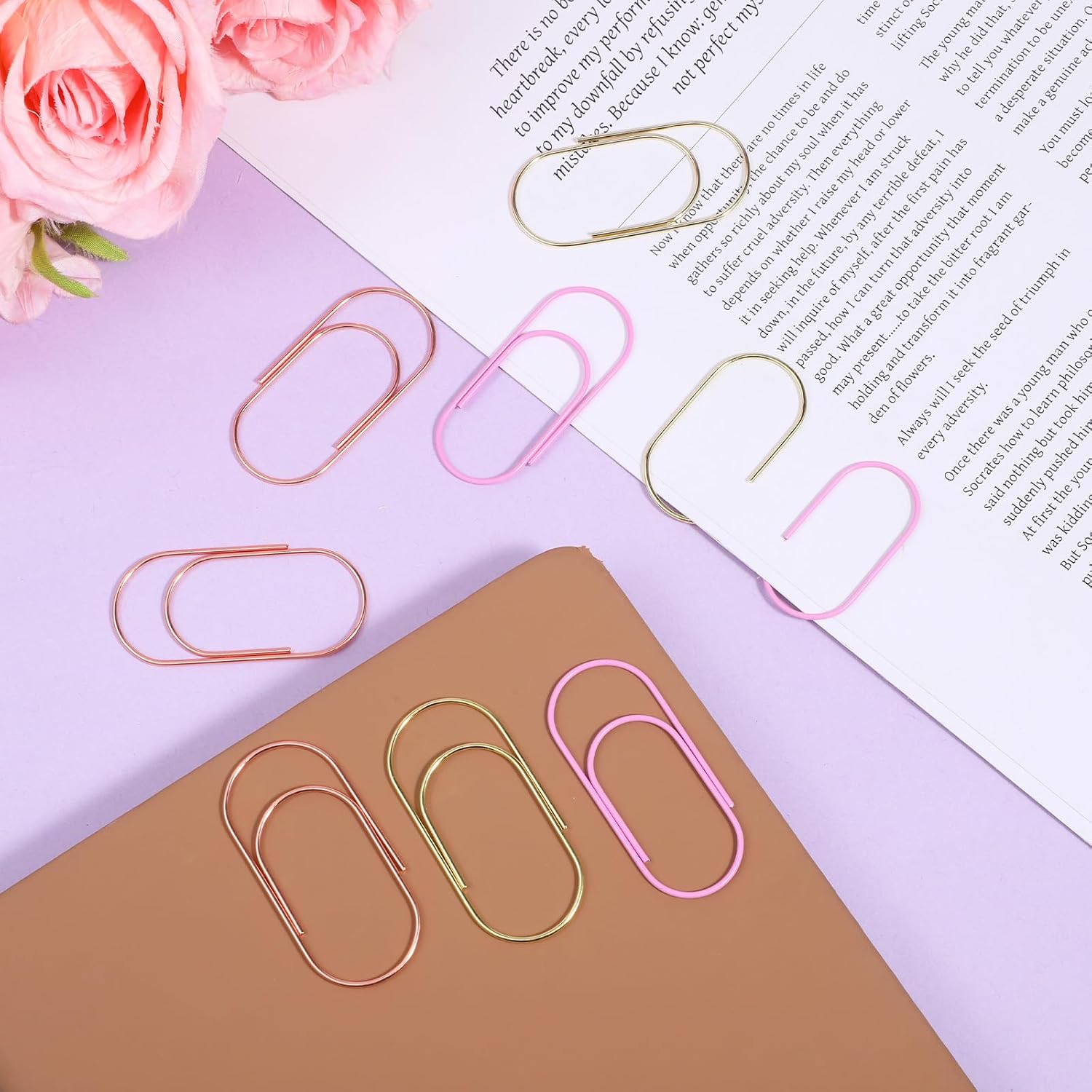 Gjinxi 40pcs Paper Clips 2 Inch Jumbo Paperclips for Home School Office Oversized Smooth Planner Paper Clip Sturdy Wide Non Skid Steel Supply Accessories for DIY Bookmarks Document Organization image 3