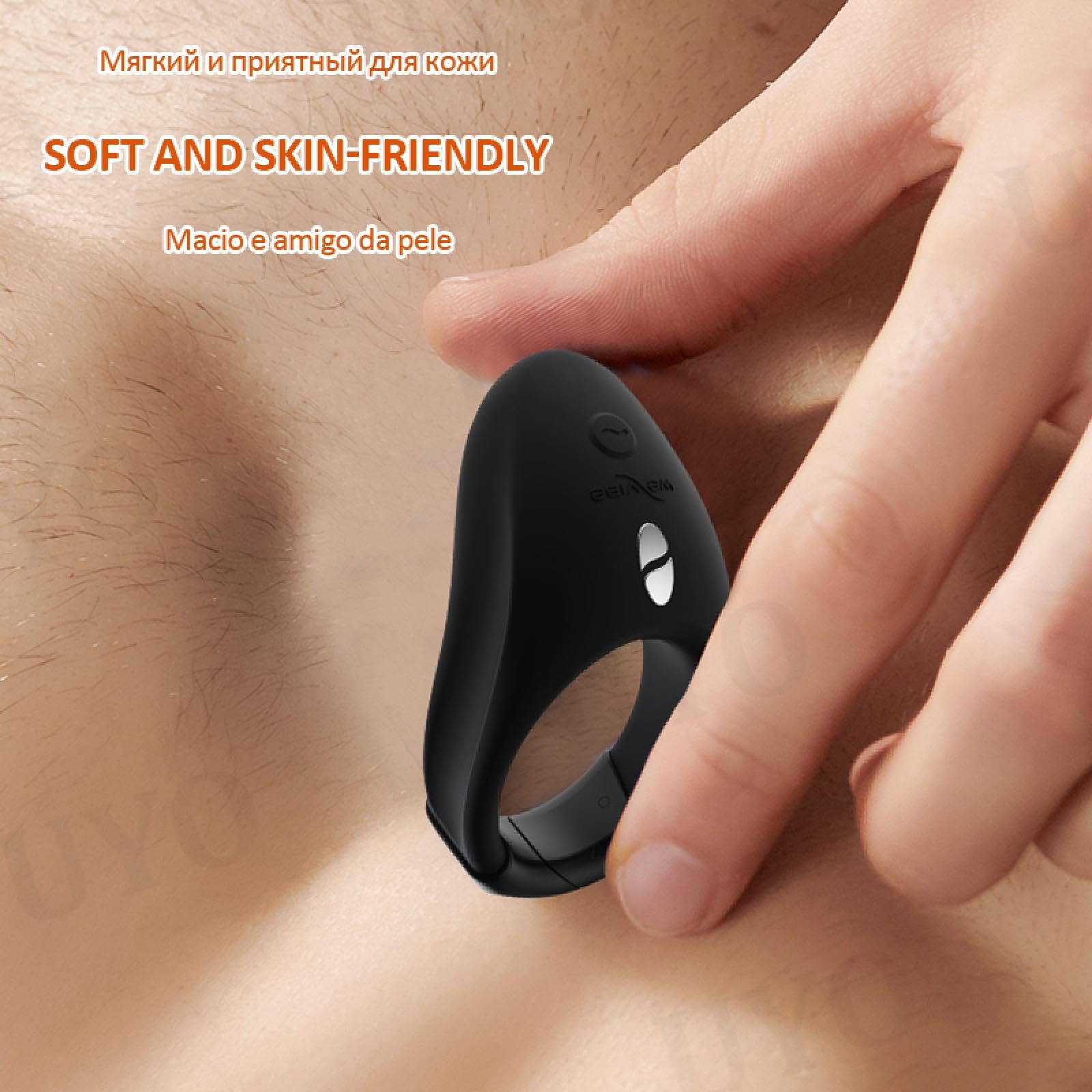 Anello di bloccaggio Anello maschile con telecomando APP anello morbido per vibratore in gel di silice Giocattoli sexy per adulti Masturbatore Macchina per sesso per coppie adulte