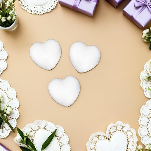 Miniatura 9 de Paquete de 20 corazones de espuma de poliestireno blanco – Espuma artesanal en forma de corazón para Navidad, boda, decoración del día de San
