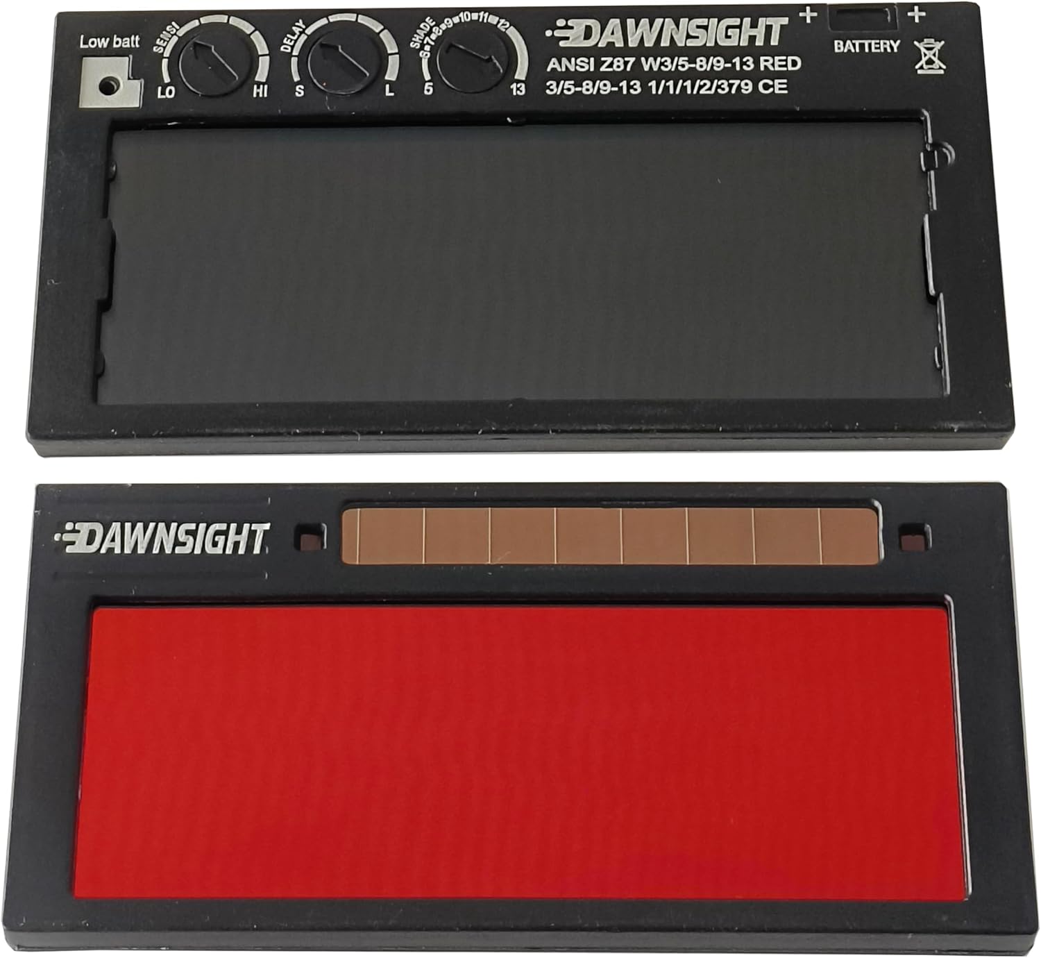 Dawnsight Professional Auto Darkening Welding Filter Lens, Shade 5-13, LCD Display (Red)