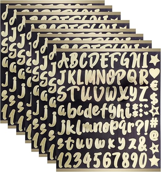 Yooyan Goldene Glitzer Buchstaben Aufkleber - 10 Bögen Selbstklebend