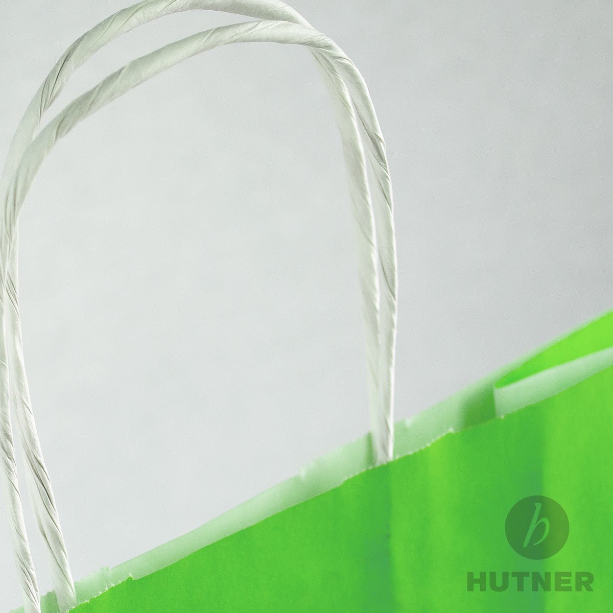 Papiertüten grün mit Kordel-Henkel I 600 Stk. 18+08x22cm I Papiertragetasche für Einzelhandel, Weihnachten, Mitbringsel, TO-GO I Geschenktüten aus Kraftpapier I HUTNER