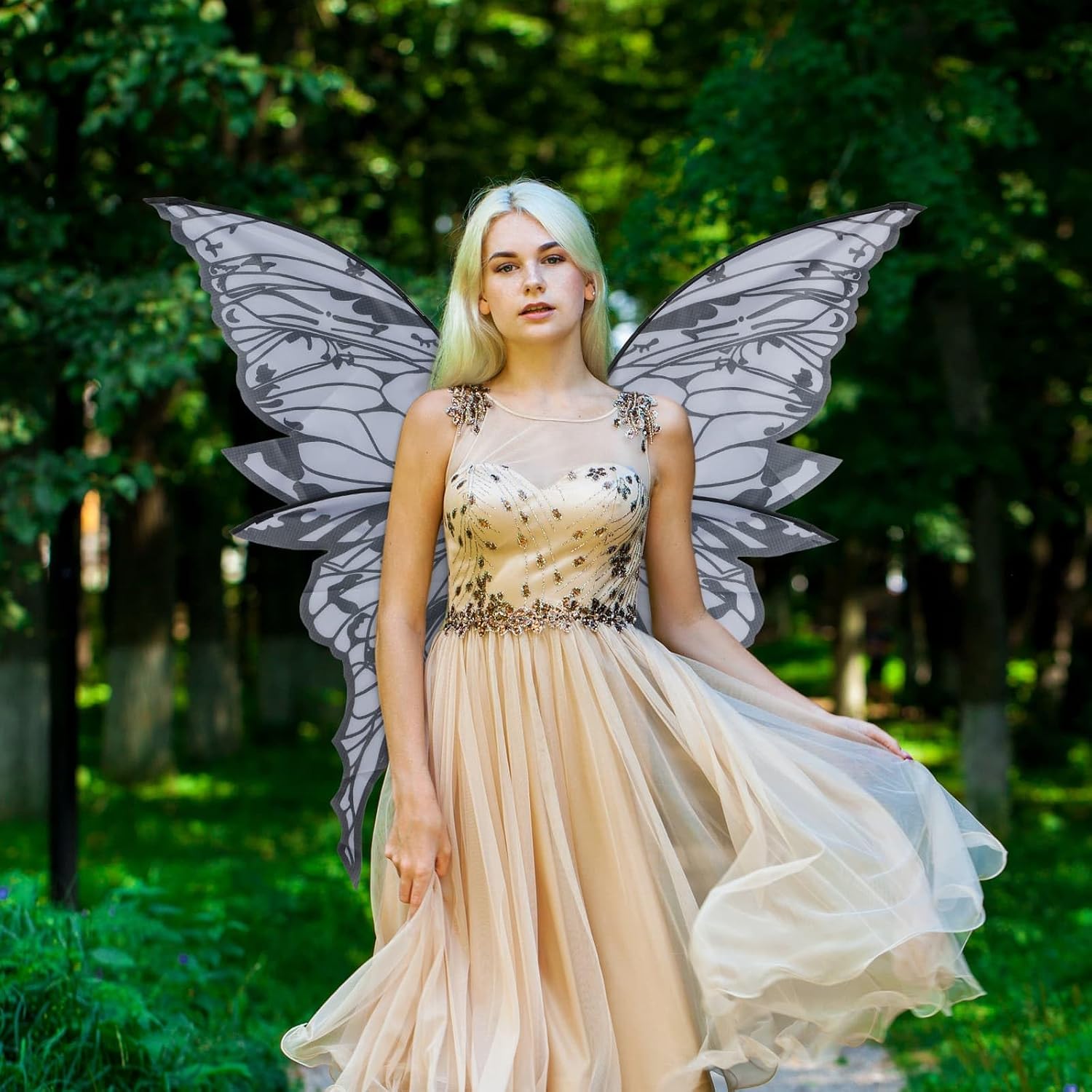 YKW Extra Large Fairy Wings Adult Women 47" Butterfly Costume Tinkerbell Halloween Girls Cosplay Angel Wings