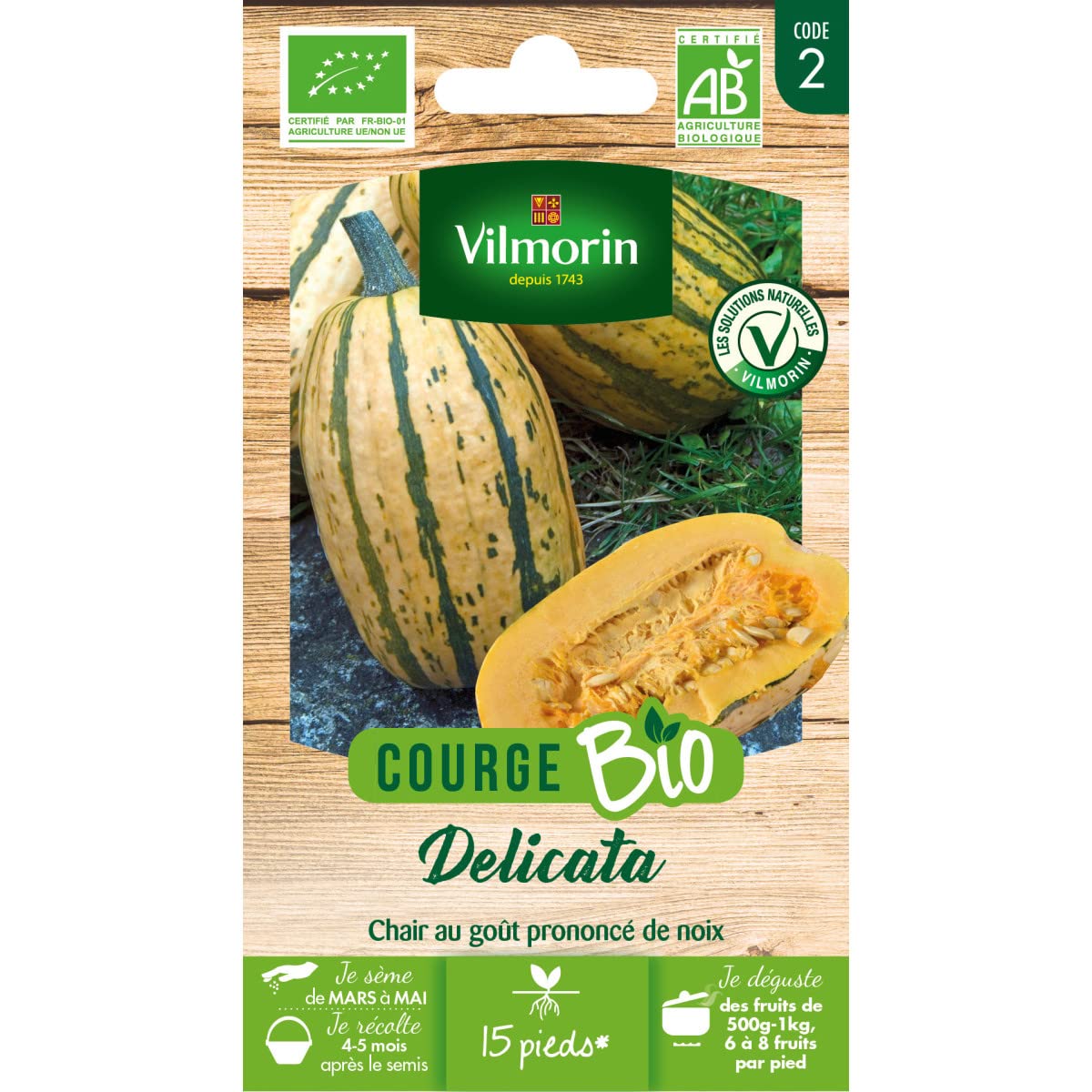 Vilmorin-​3485742-​COURGE DELICATA BIO VL 2