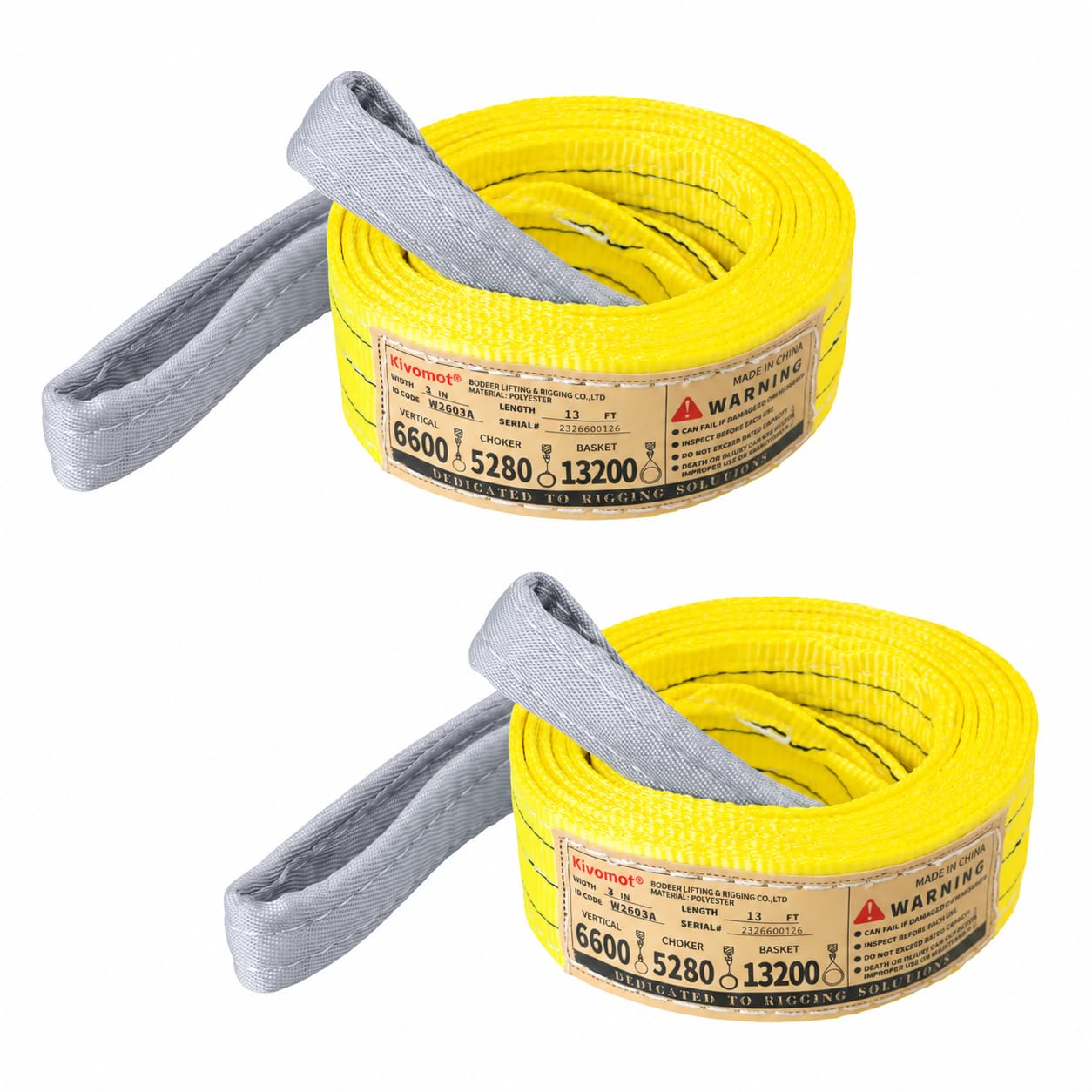 Polyester Lifting Slings - 3 Ton, 2 Pack -10