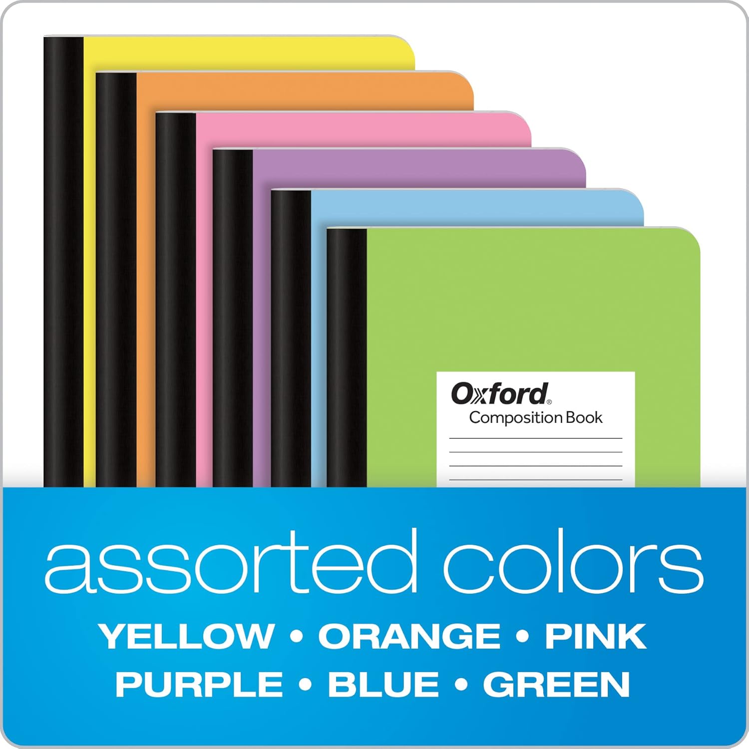 Oxford Composition Notebooks, 6 Pack, College Ruled Paper, 9-3/4 x 7-1/2 Inches, 100 Sheets, Assorted Pastel Covers (63760) : Office Products