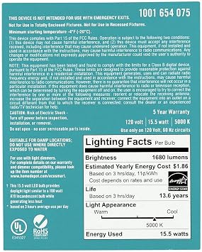 (8-Pack) EcoSmart LED Dimmable 100-Watt Daylight Light Bulb, A19, 1680-Lumen, 5000K, E26 Base