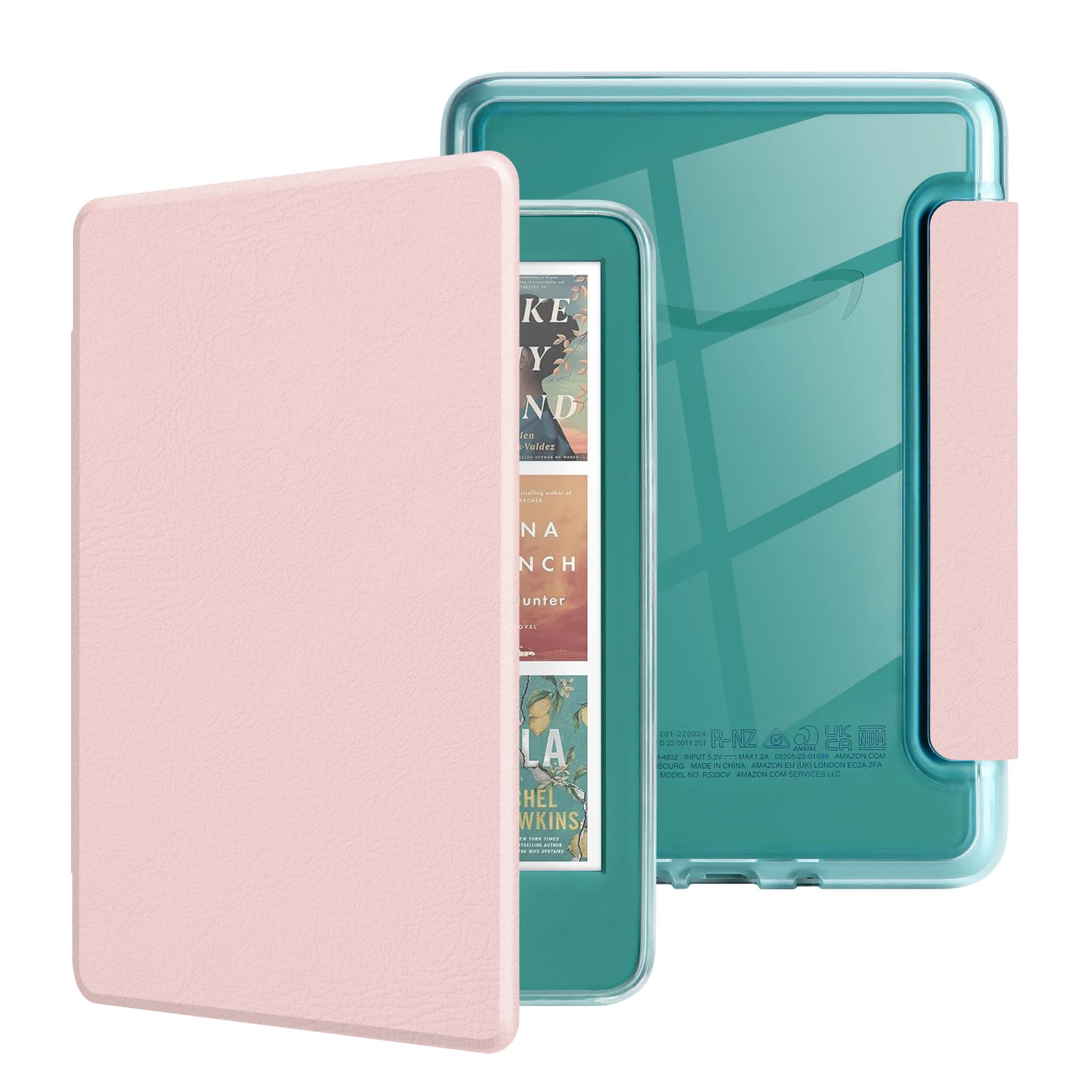 Photo 1 of MOROCK Case for 7" Kindle Paperwhite(12th Generation-2024 Released), Fits Kindle Colorsoft Paperwhite Signature Edition, Lightweight PU Leather and PC Clear Acrylic Back Cover, Auto Sleep/Wake, Pink