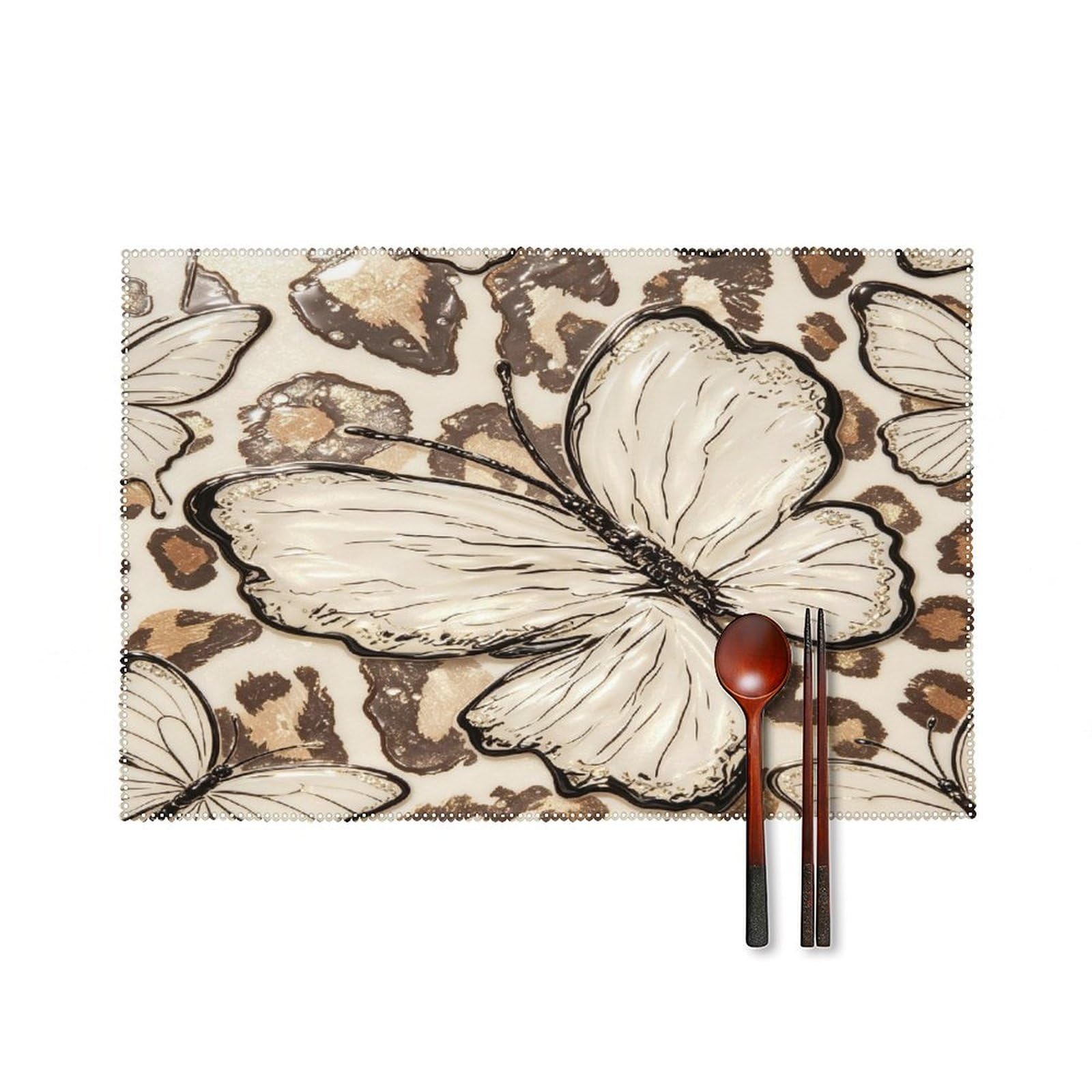 Fodpand Style Brown Butterfly Placemats Set Of 4 Place Mats Table Mats