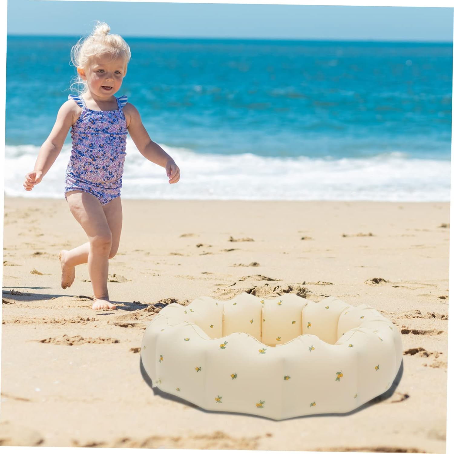 Inflatable Toddler Pool Flower Petal Design – Water Play for Boys and Girls – Sturdy and Wear-Resistant for Backyard Fun