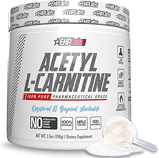 EHPlabs Acetyl L Carnitine Powder, Supports Natural Energy Production, Supports Metabolism, Assists in Healthy Brain Function, Supports Heart Health, Vegan, Gluten Free, Non GMO, 100 Serving, 500g