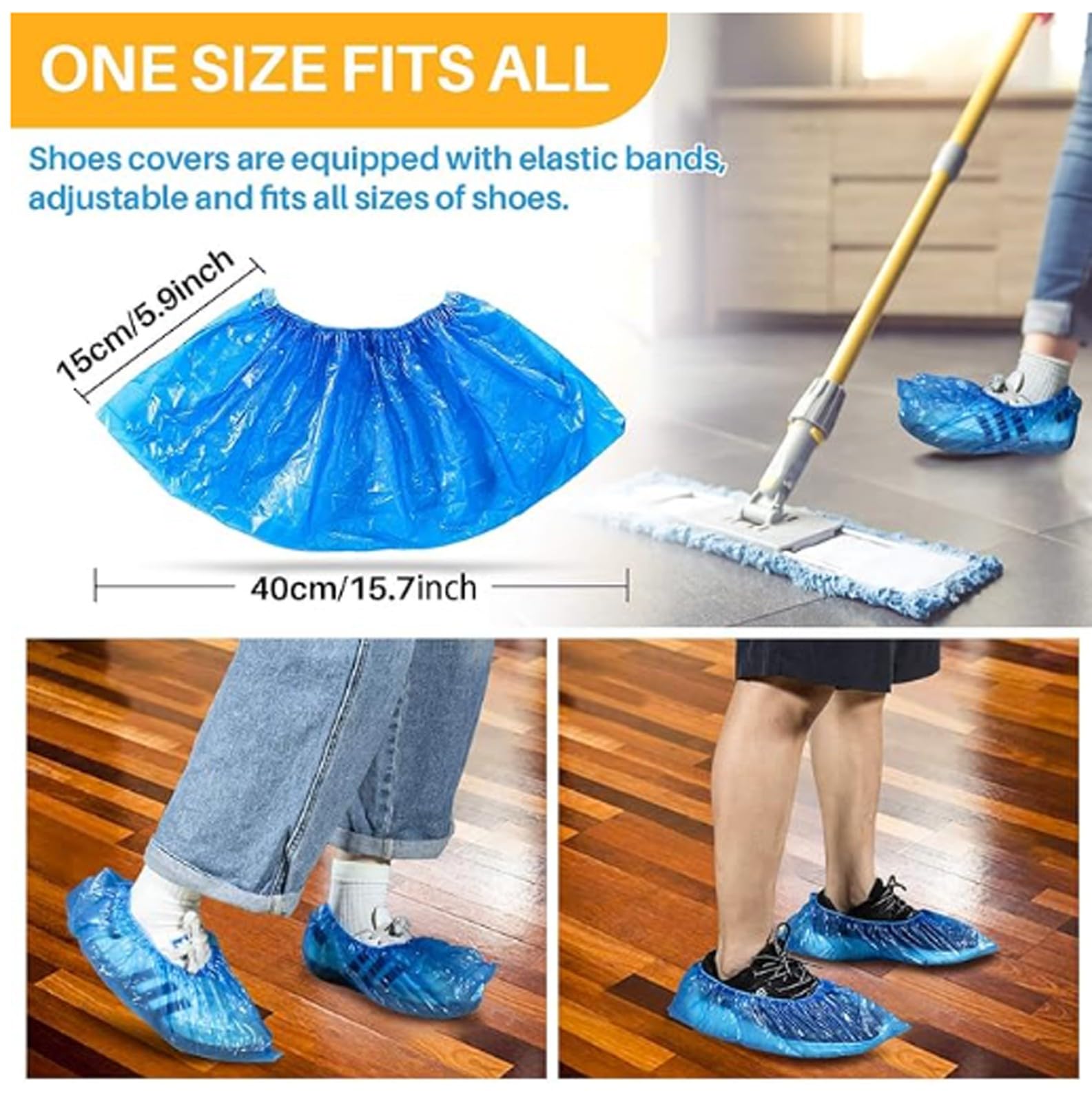 Einweg-üBerschuhe, 100-2000 StüCk, rutschfeste, wasserdichte StiefelüBerzieher aus Kunststoff, Staubdichte üBerschuhe füR Alle AnläSse(1000 Pieces)