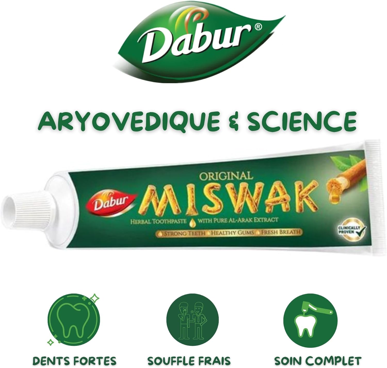 Misk of Jannah Dentifrice Siwak Original Dabur 170 g – Grand format naturel pour nettoyage en profondeur et effet blanchissant - Image détaillée