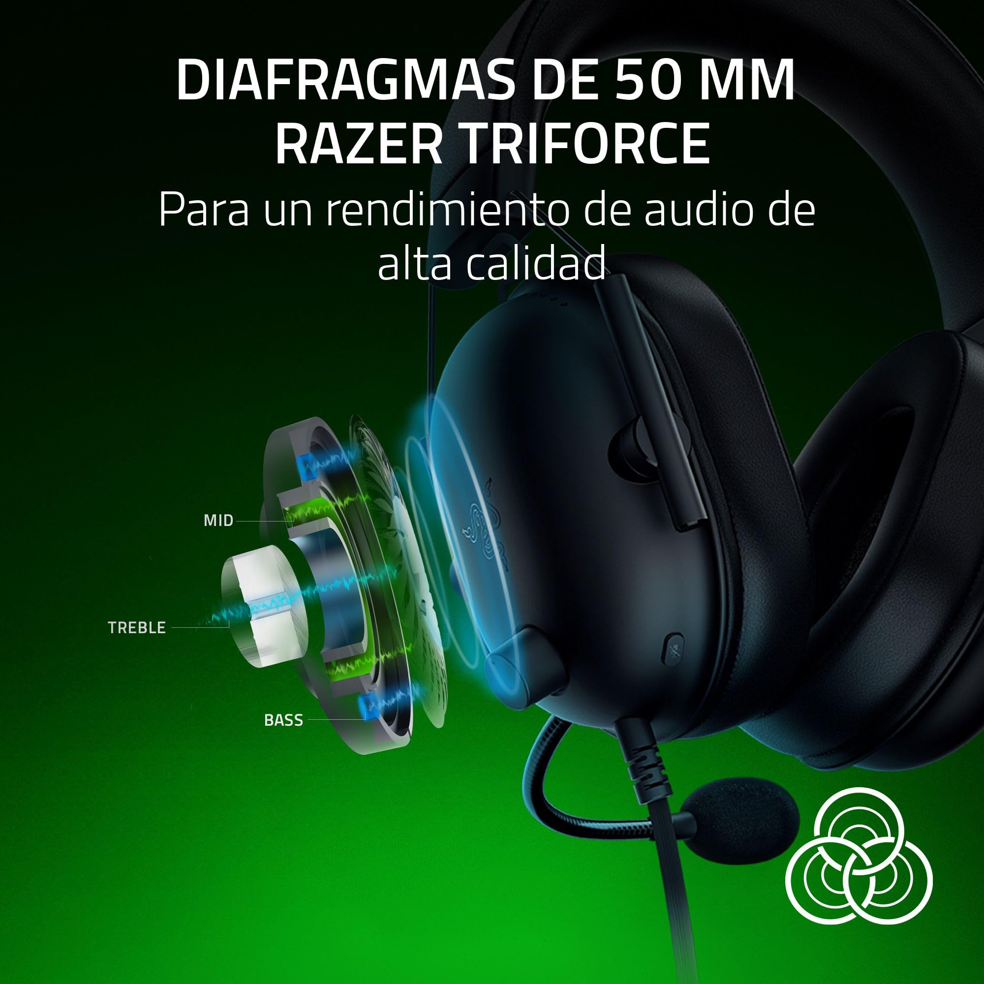 Razer Blackshark V2 X (Xbox) - Auriculares con Cable para la Consola Xbox S|X (250g, micrófono cardioide, Controladores 50mm, cancelación pasiva del Ruido, Conector 3,5mm) Negro