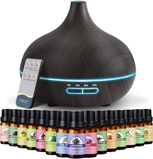 550ml Essential Oil Diffuser Large Capacity ， Aromatherapy Diffuser，Natural Home Fragrance Diffuser Easy to Use