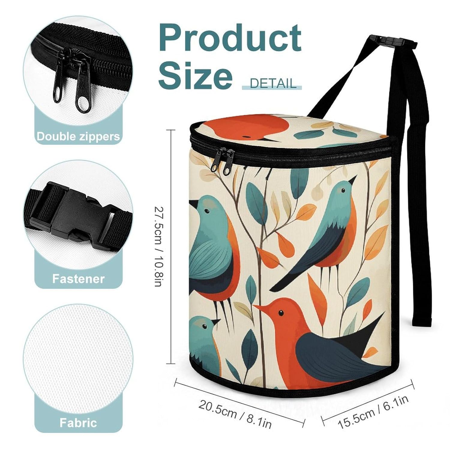 Hanging Car Trash Bag Flock of Birds Printed Car Garbage Storage Bag Leakproof Car Trash Can Portable Garbage Storage Bags