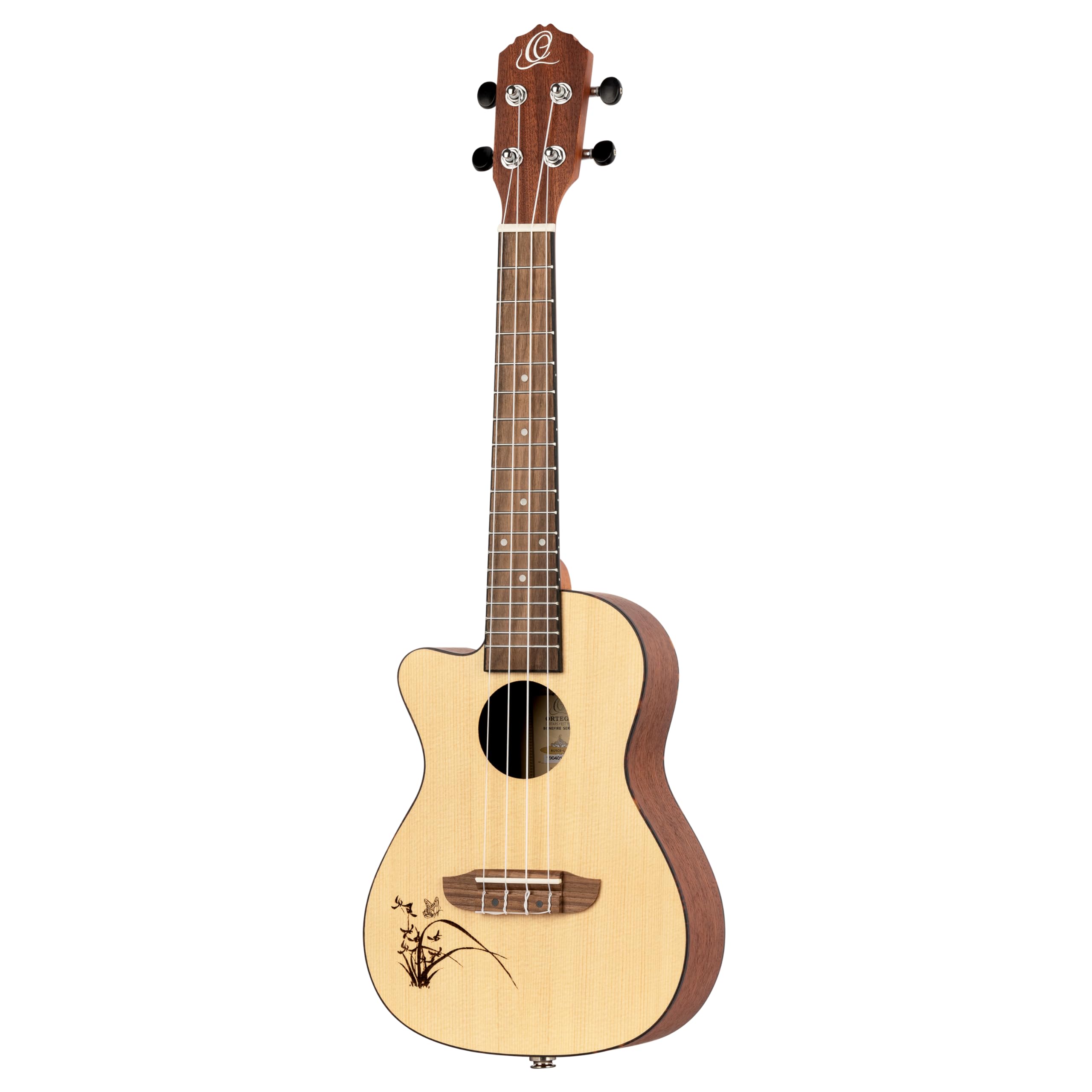 Ortega Guitars Concert Ukulele Lefthanded – Electro-Acoustic – Bonfire Series – Spruce, Sapele, Natural (RU5CE-L)