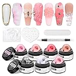 SUPWEE Solid Builder Gel for Nail Extension Non Stick Hand Scupture Hard Gel with Dual Form Nail Brush Tool for Home DIY Manicure 7 Colors 14g(0.49 oz)