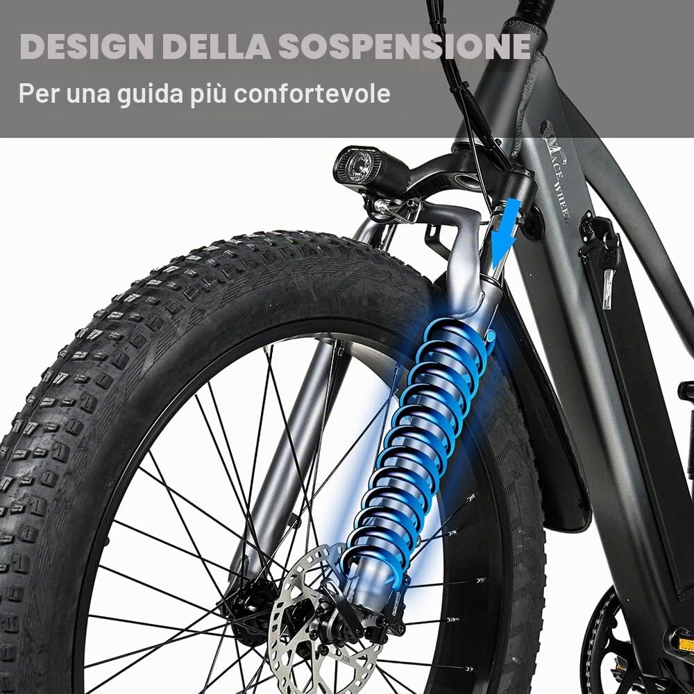 E-bike TP26 per adulti, motore brushless da 48 V, batteria agli ioni di litio da 17 Ah, telaio in lega di alluminio, bici elettrica fuoristrada per pendolari, mountain bike, freno a disco