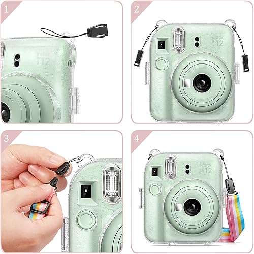 Miniatura 9 de Fintie Funda protectora transparente para cámara instantánea Fujifilm Instax Mini 12  Carcasa rígida de cristal con bolsillo de película mejorado