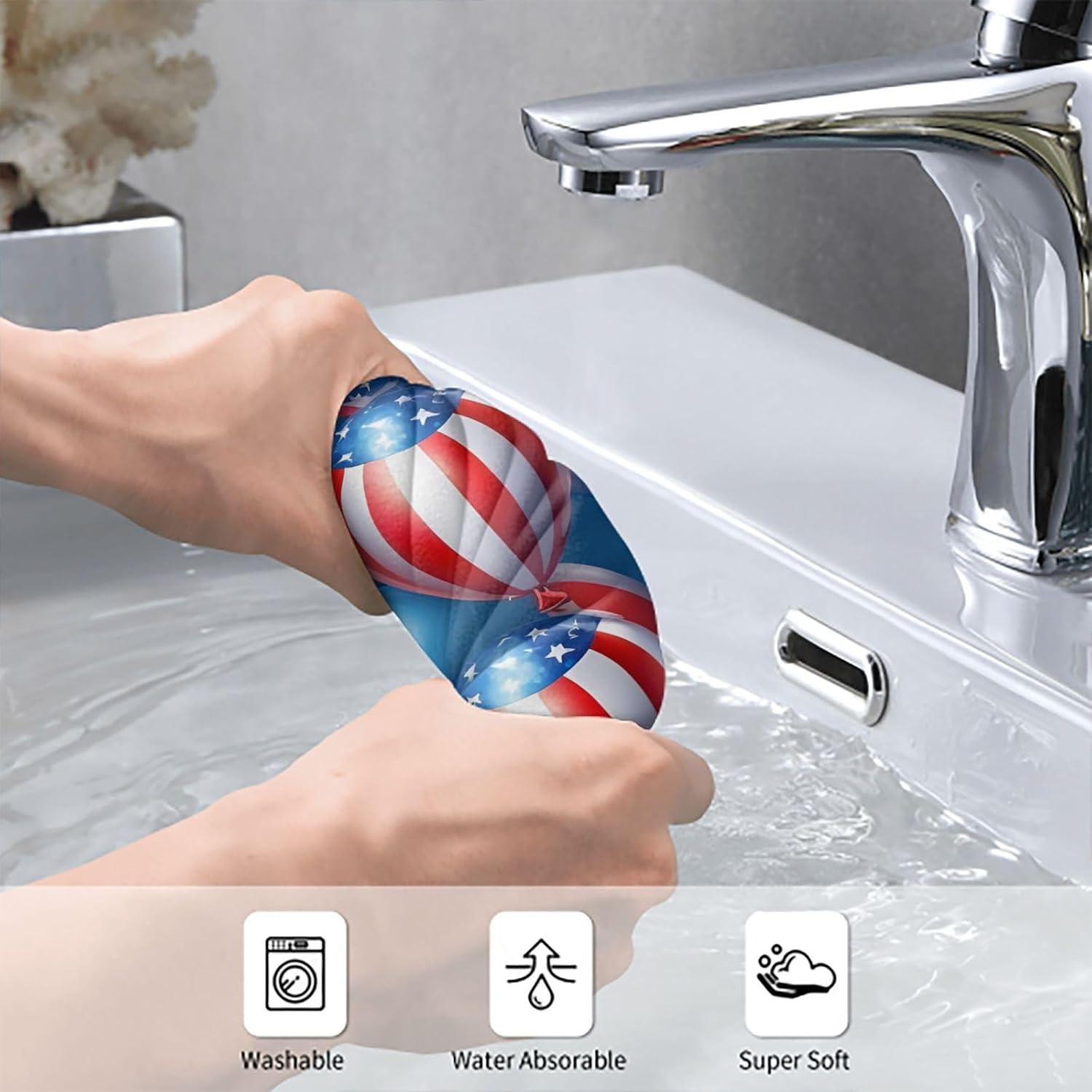 Cartoon Balloon Print Hand Towels for Kitchen, Decorative Bathroom Towels Decor Farmhouse Cute for Men Women Gifts