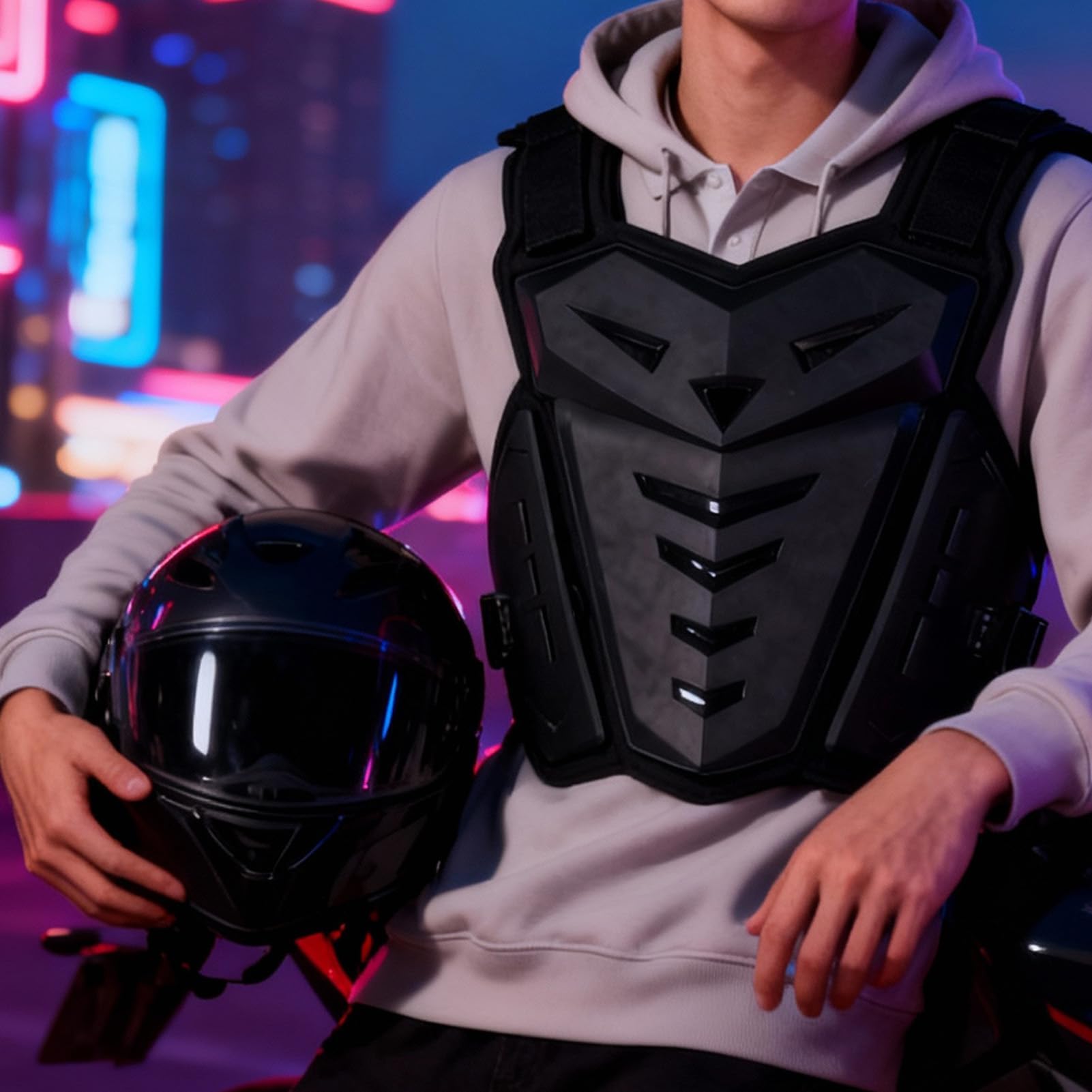 Brustpanzerung, Motorradpanzer Körperschutz Wache Protektor Jacke Dirtbike Fahrrad Reiten außerhalb der Straße Rennradfahren Skifahren Erwachsener Brustschutz