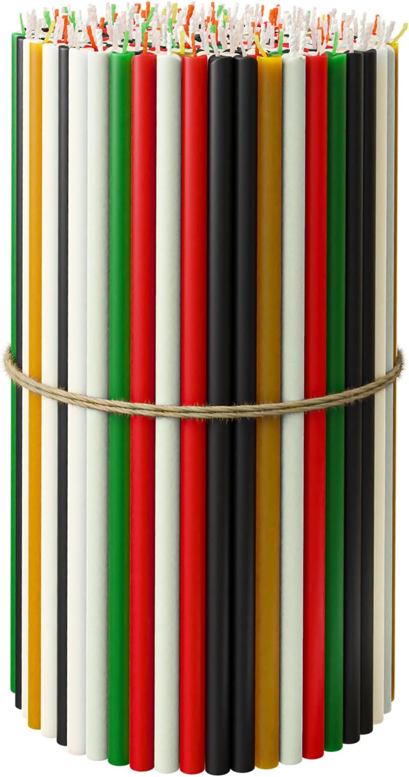 BlueBee Pure Beeswax Candles Bulk for Home - 50pcs Tall Thin Taper Candles, Honey Scent, Smokeless, Long-Burn, All Natural for Church Prayer, Hanukkah, Birthday Cake