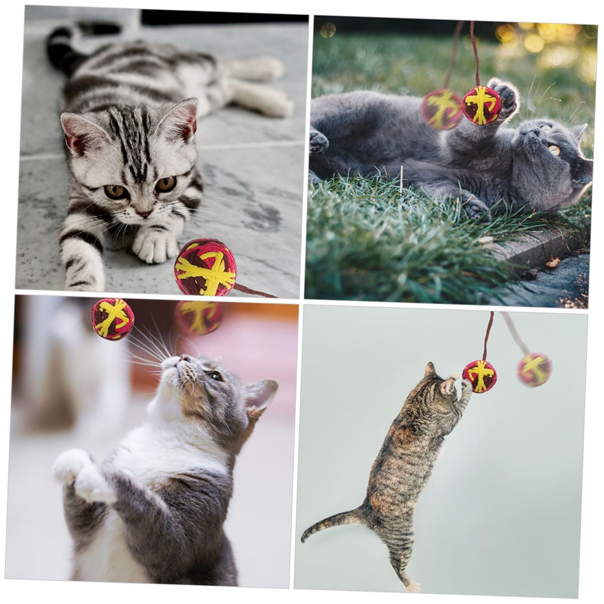 Yardwe 25pièces De Chat Colorées avec Clochettes Jouets Résistants pour Et Stimule Et Instinct Naturel Style Mélangé