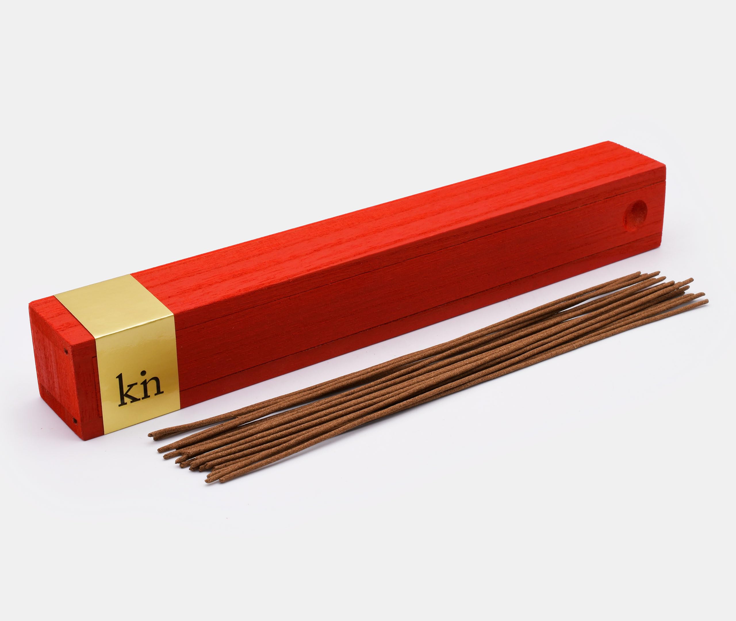 Zen Minded KIN A Touch of Jupi - Bastoncini di incenso cinese di alta qualità, 21 cm, con mandarino naturale e legno di agar in tubo di vetro, con scatola di legno rossa, per meditazione, aromaterapia
