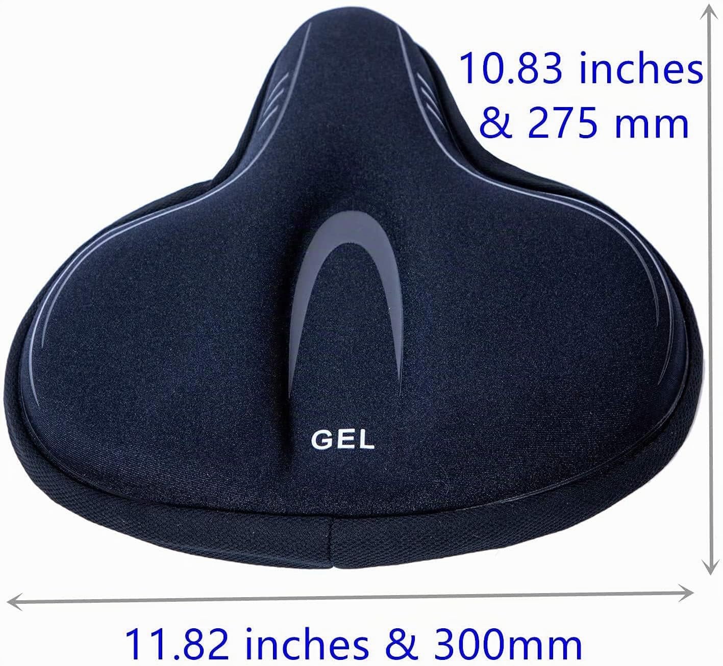 YBEKI Coprisella Bicicletta con Gel 2cm - 72% Meno Pressione | Schiuma Memory Foam Antiscivolo | Ventilazione 3D | Adatta a Selle Larghe 8,5-10" Cyclette Indoor/Spinning