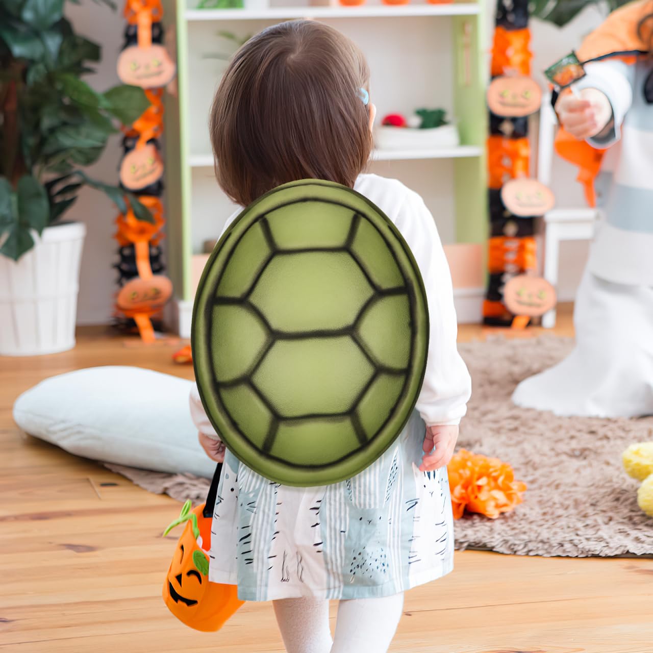 VICASKY Mochila de tortuga con caparazón de tortuga, 2 piezas, accesorios de disfraz para niños, mochila de Eva rendimiento verde