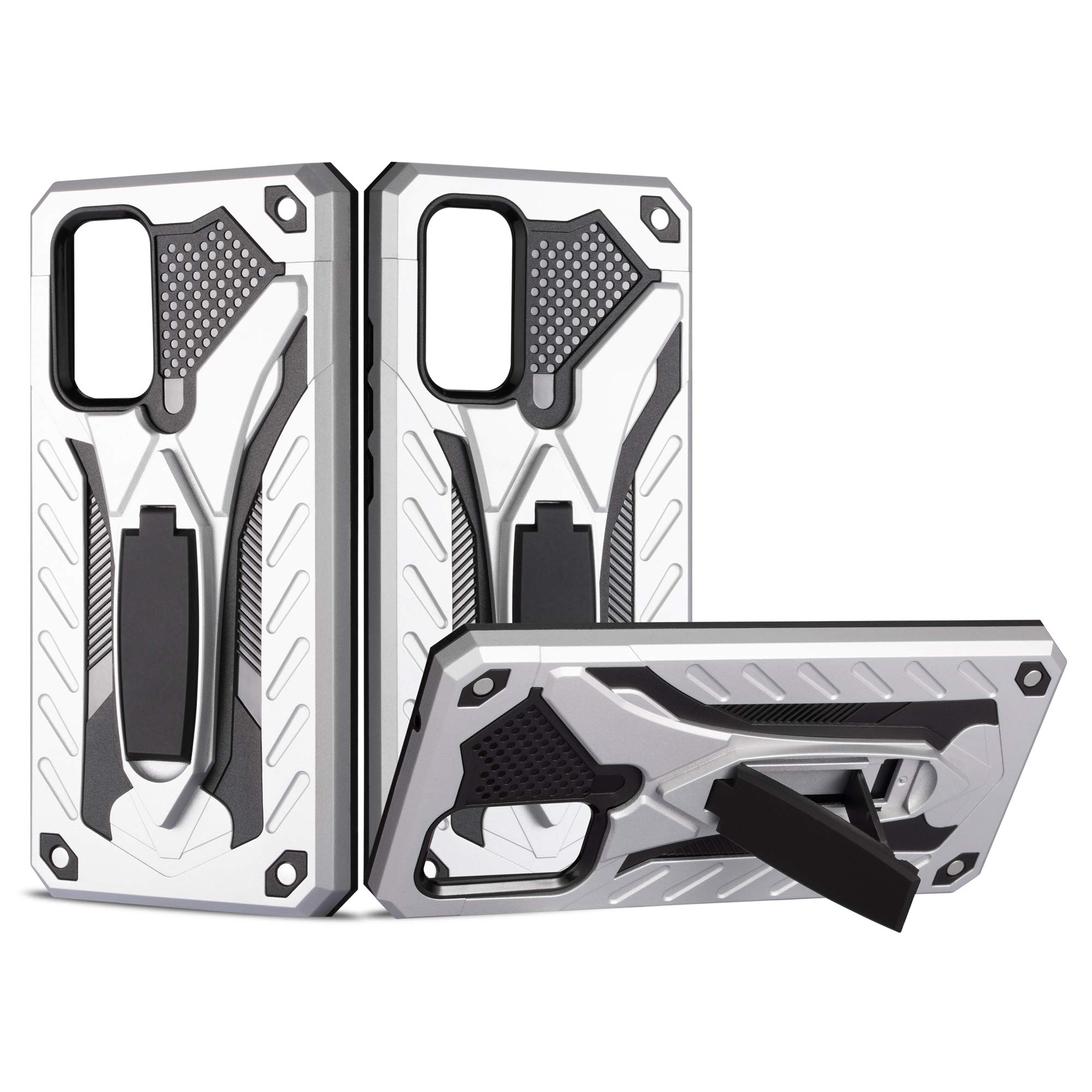 MJGOGO Firmness Case with Kickstand Compatible for vivo V19(Silver)